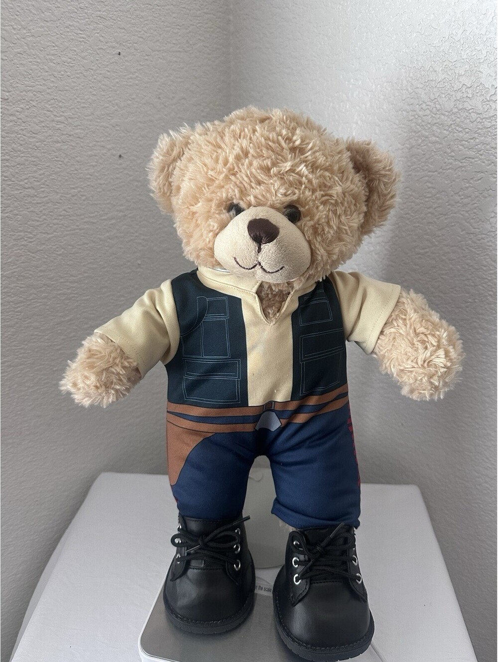Build a Bear Star Wars 17” Plush Han Solo Stuffed W/Boots Excellent 2013